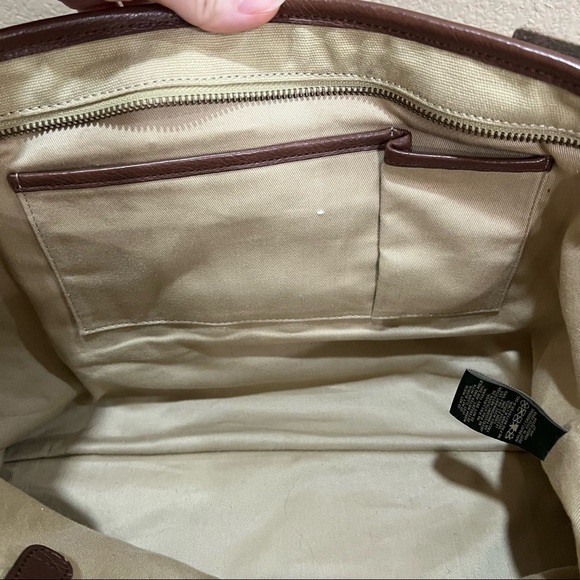 Eddie Bauer Cavas Tote Bag Large Carry On Bag 18W*20*H*6D Travel Airport Laptop - Picture 10 of 13